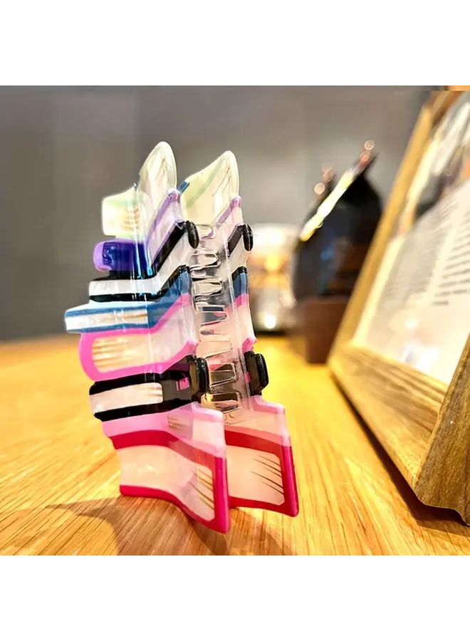Color B Acrylic Book Shaped Hair Clip With Sequins Large Hollowed Out Design Fashion Accessory Gift - Image 5